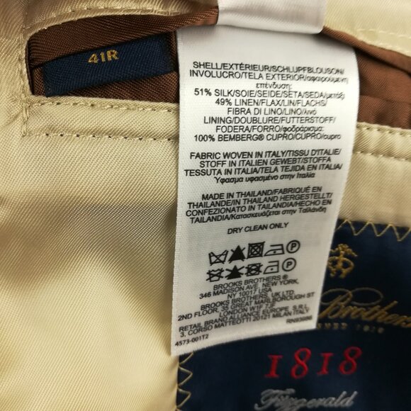 NWT Brooks Brothers Sport Coat Blazer Linen Silk Plaid Green 41R $448 - Picture 7 of 13